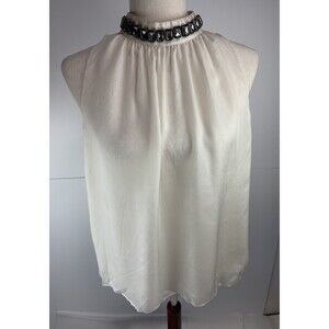 Moschino Cheap and Chic $495 Silk Tank Top With Gem Detail Top Size: 8
